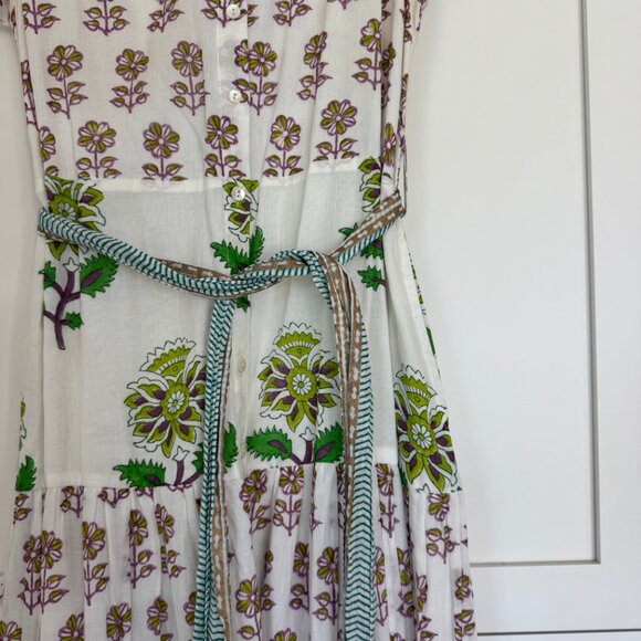 Ruffle Collar Button Up Dress - puglia lime - Picture 6 of 6